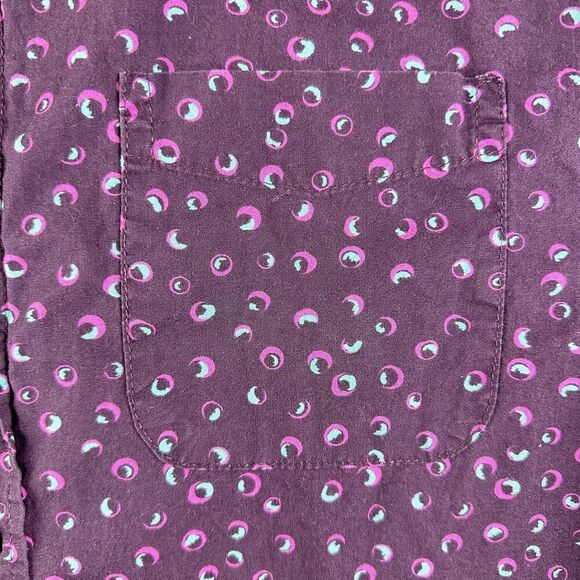 Katin Shirt Mens Large Purple Geometric Surf Beach Ocean Preppy Button SS Pocket - Picture 3 of 12